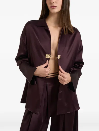 Danamè Alessia Chain-link-detail Shirt In Purple