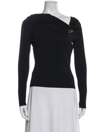 Pre-owned Danamè Asymmetrical Long Sleeve Top In Grey