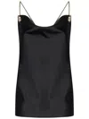 Danamè Black Stretch Satin Lou Top In Black