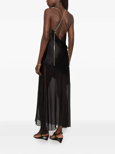 Danamè Chain-strap Midi Dress In Black