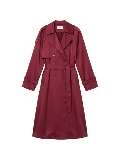Danamè Double-breasted Belted Trench Coat In Red