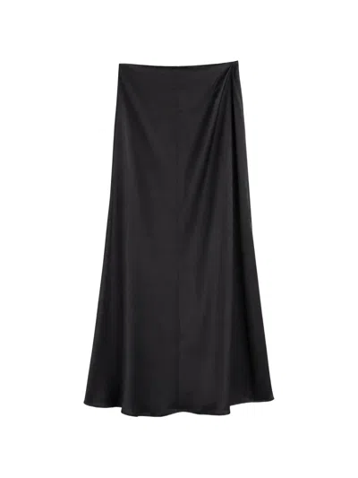 Danamè Draped-detail Maxi Skirt In Black