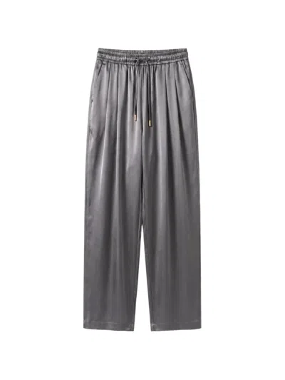 Danamè 드로스트링 새틴 트랙팬츠 In Gray