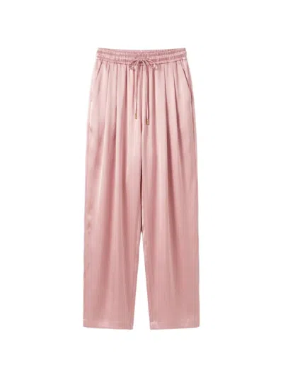 Danamè Drawstring Satin-finish Trousers In Pink