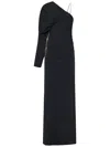 Danamè One-shoulder Black Stretch Jersey Maxi Dress