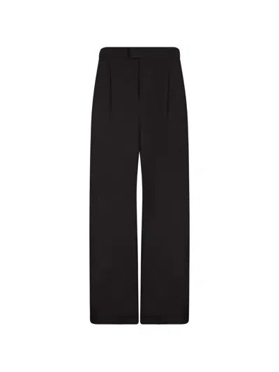 Danamè Gianna Logo-plaque Wide-leg Trousers In Black