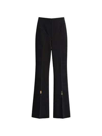Danamè Gold-tone Hardware Flared Trousers In Black