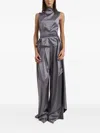 Danamè High-neck Belted Top In Gray