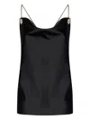 Danamè Black Stretch Satin Lou Top In Black