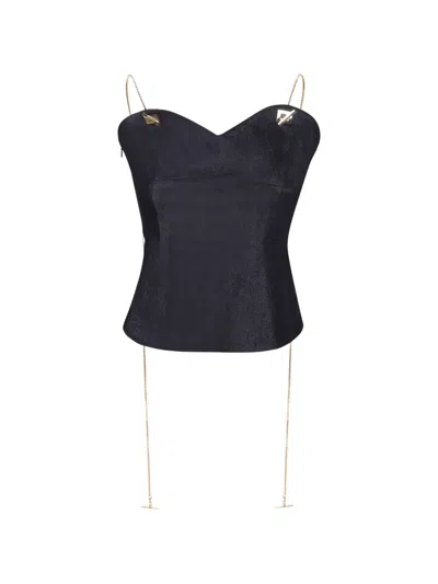 Danamè Mirabel Chain-strap Sleeveless Top In Black
