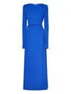 Danamè Octavia Gathered-detail Long-sleeve Dress In Blue
