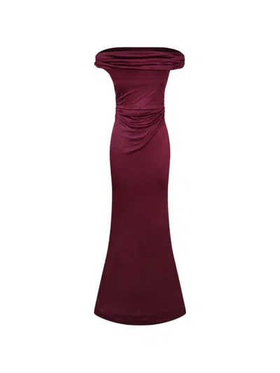Danamè Off-shoulder Ruched Maxi Dress In Red