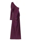 Danamè One-shoulder Chain-embellished Maxi Dress In Purple