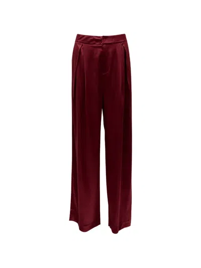 Danamè Pleated Satin-finish Trousers In Red