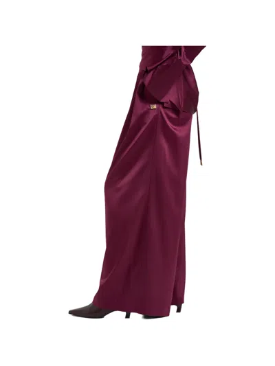 Danamè Sandy Pleated Palazzo Pants In Purple