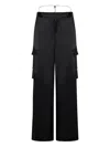 Danamè Stretch Satin Cargo Pants In Black