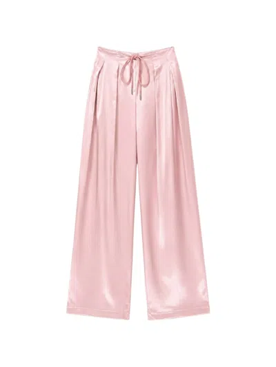 Danamè Satin-finish Drawstring Palazzo Pants In Multi