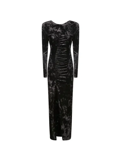 Danamè The Junira Ruched Open-back Maxi Dress In Black