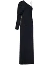 Danamè One-shoulder Black Stretch Jersey Maxi Dress