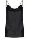 Danamè Black Stretch Satin Lou Top