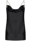 Danamè Black Stretch Satin Lou Top