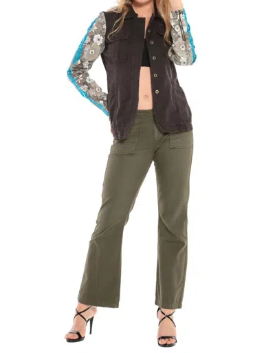 Danang Apered Military Blazer In Licorice In Multi