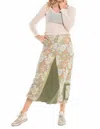 Danang Military Maxi Skirt In Flower Power In Green