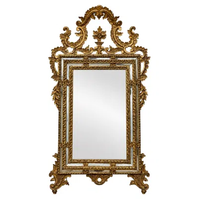 Pre-owned Danby Mid-century Italian Carved Giltwood Baroque Style Wall Mirror  Of New York In Brown