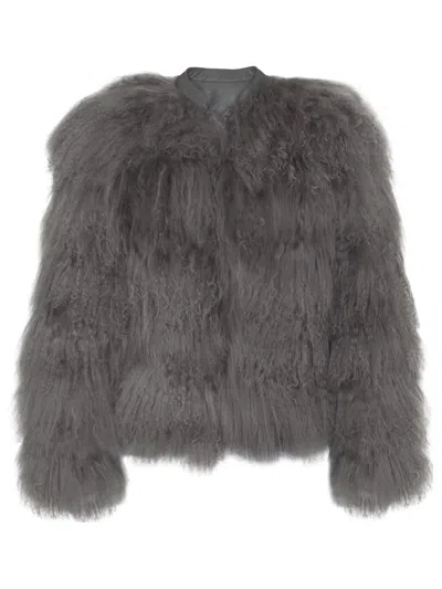 Dancassab Aspen Shearling Jacket In Gray