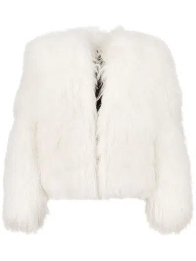 Dancassab Aspen Shearling Jacket In White