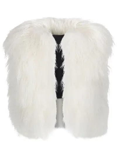 Dancassab Brenda Shearling Gilet In White