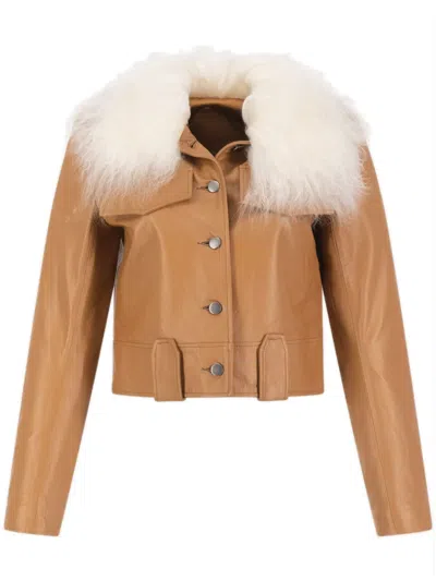 Dancassab Fanny Leather Jacket In Brown