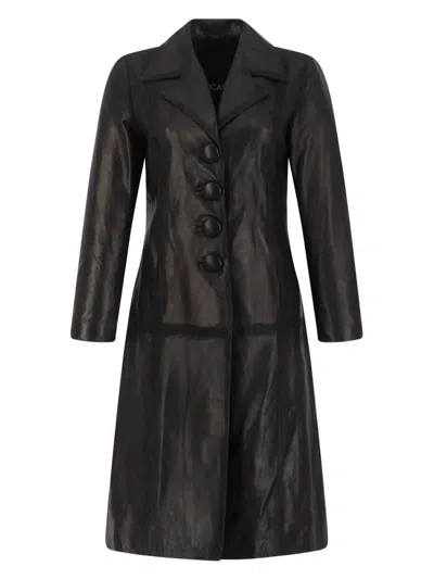 Dancassab Grisi Single-breasted Coat In Black