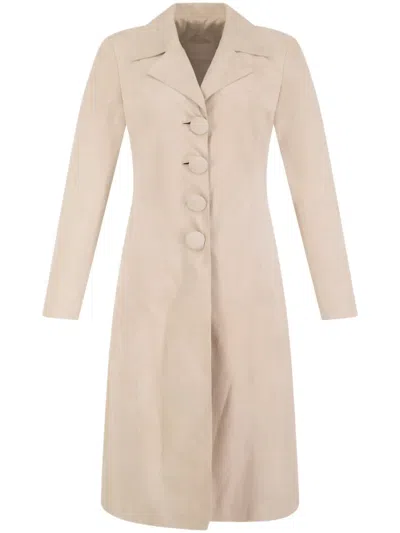 Dancassab Grisi Single-breasted Coat In Neutral