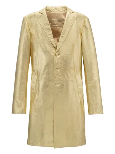 Dancassab Einreihiger Leandra Mantel In Gold