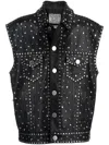 Dancassab Levis Leather Vest In Black