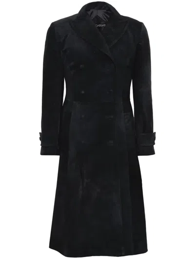 Dancassab Nova Double-breasted Coat In Black