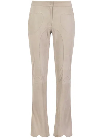 Dancassab Pamela Flared Trousers In Neutral