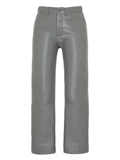 Dancassab Ruth Leather Trousers In Gray