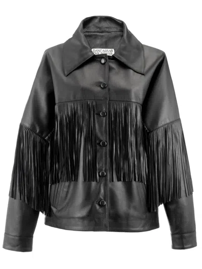Dancassab Taylor Fringe-detailing Jacket In Black
