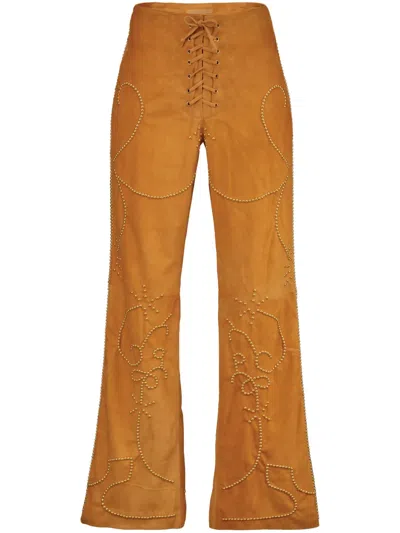 Dancassab Viola Flared Trousers In Orange