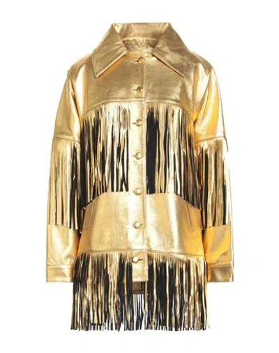 Dancassab Woman Jacket Gold Size S Lambskin