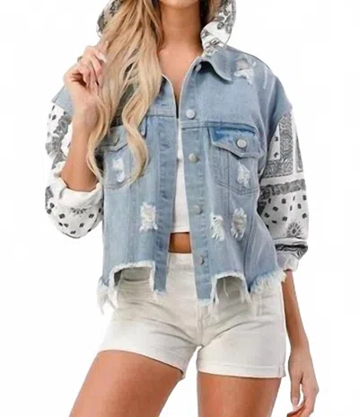 Dance & Marvel Bandana Jacket In Denim With Bandana In Blue