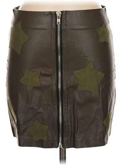 Pre-owned Dance & Marvel Faux Leather Skirt In Green