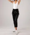 Dance & Marvel Front Tie Leather Pant In Black In Black
