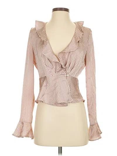 Pre-owned Dance & Marvel Long Sleeve Blouse In Brown