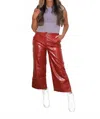 Dance & Marvel Shiny Faux Leather Pants In Dark Cherry In Red