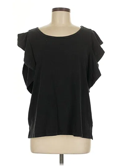 Pre-owned Dance & Marvel Short Sleeve Top Black Cold Shoulder Neckline Tops