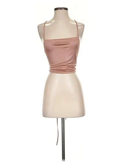 Pre-owned Dance & Marvel Sleeveless Top Tan Strapless Neckline Tops In Brown