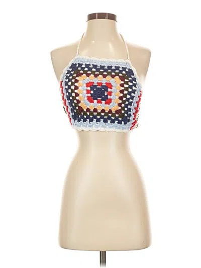 Pre-owned Dance & Marvel Tank Top Blue Halter Neckline Tops
